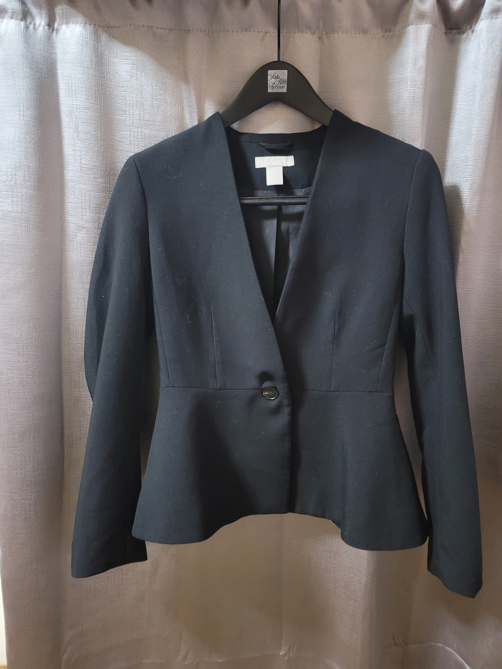 H&M Black Single-Button Peplum Blazer